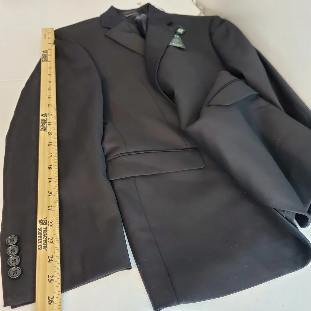 Lauren Ralph Lauren Mens 42R Black Ultraflex Wool Blazer Suit Jacket Loomis NEW